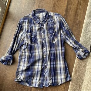 Men's plaid dress shirt